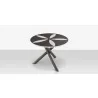 DecoScapes Organic Sand Dollar 48" Diameter Dining Table in Tex Gray Frame - Top Angled View - DecoScapes Organic Sand Dollar 48" Diameter Dining Table in Tex Gray Frame - Top Angled View