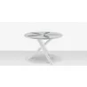 DecoScapes Organic Sand Dollar 48" Diameter Dining Table in Tex White Frame - Side  - DecoScapes Organic Sand Dollar 48" Diameter Dining Table in Tex White Frame - Side 