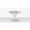 DecoScapes Organic Sand Dollar 48" Diameter Dining Table in Tex White Frame - Front