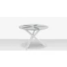 DecoScapes Organic Sand Dollar 48" Diameter Dining Table in Tex White Frame - Front - DecoScapes Organic Sand Dollar 48" Diameter Dining Table in Tex White Frame - Front