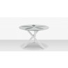DecoScapes Organic Sand Dollar 48" Diameter Dining Table in Tex White Frame - Front