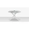DecoScapes Organic Sand Dollar 48" Diameter Dining Table in Tex White Frame - Front - DecoScapes Organic Sand Dollar 48" Diameter Dining Table in Tex White Frame - Front