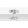 DecoScapes Organic Sand Dollar 48" Diameter Dining Table in Tex White Frame - Top Angled - DecoScapes Organic Sand Dollar 48" Diameter Dining Table in Tex White Frame - Top Angled