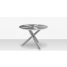 DecoScapes Organic Sand Dollar 48" Diameter Dining Table in Kessler Silver - Side