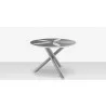 DecoScapes Organic Sand Dollar 48" Diameter Dining Table in Kessler Silver - Side - DecoScapes Organic Sand Dollar 48" Diameter Dining Table in Kessler Silver - Side