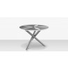 DecoScapes Organic Sand Dollar 48" Diameter Dining Table in Kessler Silver - Front