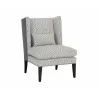 Sunpan Kenzo Lounge Chair Chevron Grey-Antonio Charcoal - Front Side Angle - Sunpan Kenzo Lounge Chair Chevron Grey-Antonio Charcoal - Front Side Angle