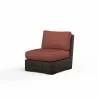 Montecito Armless Club Chair in Canvas Henna w/ Self Welt - Front Side Angle - Montecito Armless Club Chair in Canvas Henna w/ Self Welt - Front Side Angle
