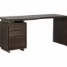 Sunpan Lewis Desk Dark Brown - Front Side Angle - Sunpan Lewis Desk Dark Brown - Front Side Angle