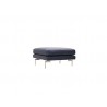 Taut Ottoman Dark Grey Tweed Fabric with Brushed Stainless Steel Legs