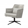 Bellini Modern Living Parma Arm Chair Light Grey, Side Angle