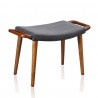 Manhattan Comfort Geta Charcoal and Antique Walnut Ottoman Front Angle