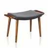Manhattan Comfort Geta Charcoal and Antique Walnut Ottoman Front Angle - Manhattan Comfort Geta Charcoal and Antique Walnut Ottoman Front Angle