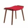 Manhattan Comfort Geta Red and Antique Walnut Ottoman  - Manhattan Comfort Geta Red and Antique Walnut Ottoman 