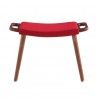 Manhattan Comfort Geta Red and Antique Walnut Ottoman Front