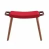 Manhattan Comfort Geta Red and Antique Walnut Ottoman Front - Manhattan Comfort Geta Red and Antique Walnut Ottoman Front