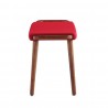 Manhattan Comfort Geta Red and Antique Walnut Ottoman Side