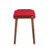 Manhattan Comfort Geta Red and Antique Walnut Ottoman Side - Manhattan Comfort Geta Red and Antique Walnut Ottoman Side