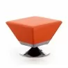 Manhattan Comfort Diamond Orange and Polished Chrome Swivel Ottoman - Manhattan Comfort Diamond Orange and Polished Chrome Swivel Ottoman