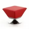 Manhattan Comfort Diamond Red and Polished Chrome Swivel Ottoman - Manhattan Comfort Diamond Red and Polished Chrome Swivel Ottoman