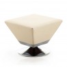 Manhattan Comfort Diamond Tan and Polished Chrome Swivel Ottoman