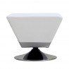 Manhattan Comfort Diamond White and Polished Chrome Swivel Ottoman