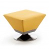 Manhattan Comfort Diamond Yellow and Polished Chrome Swivel Ottoman