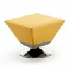 Manhattan Comfort Diamond Yellow and Polished Chrome Swivel Ottoman - Manhattan Comfort Diamond Yellow and Polished Chrome Swivel Ottoman