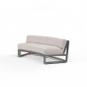Redondo Curved Sofa in Canvas Natural, No Welt - Front Side Angle