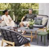 Cane-Line Strington Lounge Chair W/Teak Frame, Incl. Grey Cane-line AirTouch Cushions, Cane-Line Soft Rope Image 001