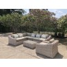 Outsy Alejandra 6-Piece Outdoor Wicker Furniture Set with Coffee Table in White and Grey - Lifestyle 2 