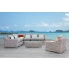Outsy Alejandra 6-Piece Outdoor Wicker Furniture Set with Coffee Table in White and Grey - Lifestyle 3