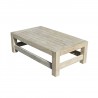 Outsy Anna Lux Wicker Brushed Wooden Table - Angled