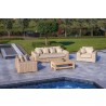 Outsy Anna Lux 4-Piece Outdoor Extra Deep Seating Wicker Aluminum Frame Furniture Set with Wood Coffee Table in White and Grey - Lifestyle