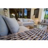 Outsy Anna 4-Piece Outdoor Wicker Furniture Set with Wicker Coffee Table in White and Grey - Lifestyle 4
