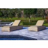 Outsy Anna 79 X 31.5 Inch Outdoor Wicker Aluminum Frame Sun Lounger in White and Grey - Lifestyle 6