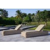 Outsy Anna 79 X 31.5 Inch Outdoor Wicker Aluminum Frame Sun Lounger in White and Grey - Lifestyle 2