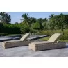 Outsy Anna 79 X 31.5 Inch Outdoor Wicker Aluminum Frame Sun Lounger in White and Grey - Lifestyle 2 - Outsy Anna 79 X 31.5 Inch Outdoor Wicker Aluminum Frame Sun Lounger in White and Grey - Lifestyle 2