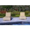 Outsy Anna 79 X 31.5 Inch Outdoor Wicker Aluminum Frame Sun Lounger in White and Grey - Lifestyle Front