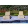 Outsy Anna 79 X 31.5 Inch Outdoor Wicker Aluminum Frame Sun Lounger in White and Grey - Lifestyle Front - Outsy Anna 79 X 31.5 Inch Outdoor Wicker Aluminum Frame Sun Lounger in White and Grey - Lifestyle Front