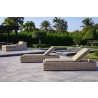 Outsy Anna 79 X 31.5 Inch Outdoor Wicker Aluminum Frame Sun Lounger in White and Grey - Lifestyle