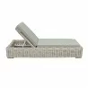 Outsy Anna 79 X 31.5 Inch Outdoor Wicker Aluminum Frame Sun Lounger in White and Grey - Side with White BG - Outsy Anna 79 X 31.5 Inch Outdoor Wicker Aluminum Frame Sun Lounger in White and Grey - Side with White BG