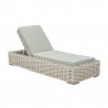 Outsy Anna 79 X 31.5 Inch Outdoor Wicker Aluminum Frame Sun Lounger in White and Grey - Angled White BG
