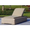 Outsy Anna 79 X 31.5 Inch Outdoor Wicker Aluminum Frame Sun Lounger in White and Grey - Lifesytle Close-up