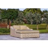 Outsy Anna 79 X 59 Inch Outdoor Wicker Aluminum Frame Extra Large Double Sun Lounger in White and Grey - Lifestyle