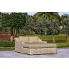 Outsy Anna 79 X 59 Inch Outdoor Wicker Aluminum Frame Extra Large Double Sun Lounger in White and Grey - Lifestyle - Outsy Anna 79 X 59 Inch Outdoor Wicker Aluminum Frame Extra Large Double Sun Lounger in White and Grey - Lifestyle