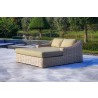 Outsy Anna 79 X 59 Inch Outdoor Wicker Aluminum Frame Extra Large Double Sun Lounger in White and Grey - Lifestyle 2