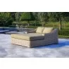 Outsy Anna 79 X 59 Inch Outdoor Wicker Aluminum Frame Extra Large Double Sun Lounger in White and Grey - Lifestyle 2 - Outsy Anna 79 X 59 Inch Outdoor Wicker Aluminum Frame Extra Large Double Sun Lounger in White and Grey - Lifestyle 2