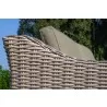 Outsy Anna 79 X 59 Inch Outdoor Wicker Aluminum Frame Extra Large Double Sun Lounger in White and Grey - Wicker Detail - Outsy Anna 79 X 59 Inch Outdoor Wicker Aluminum Frame Extra Large Double Sun Lounger in White and Grey - Wicker Detail