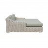Outsy Anna 79 X 59 Inch Outdoor Wicker Aluminum Frame Extra Large Double Sun Lounger in White and Grey - Side White BG